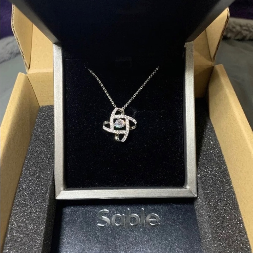 🆕 S925 Sterling Silver Crystal Infinity Necklace